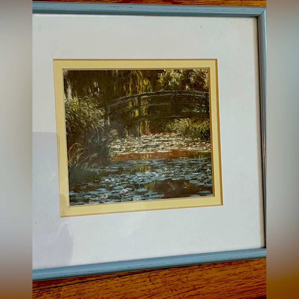 Monet “Water Lily Garden” Framed Print 9x9”